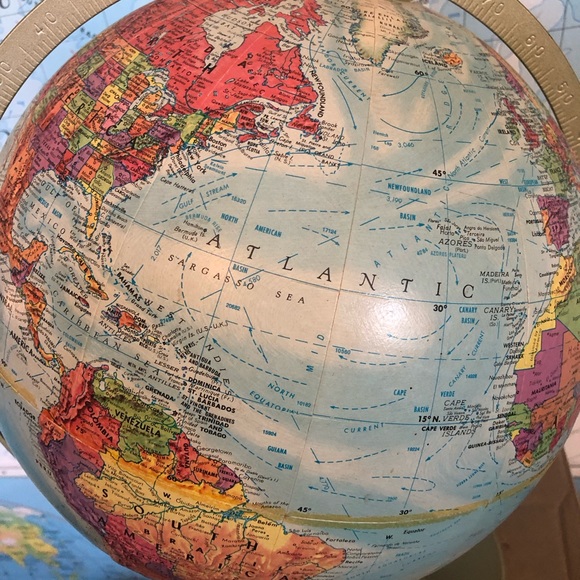 Globe 12” political includes USSR tin base & full meridian Replogle Made in USA - Picture 4 of 8